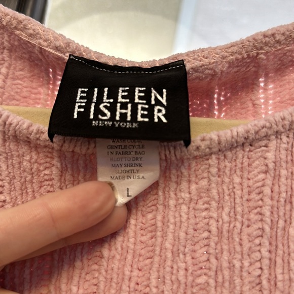 Eileen Fisher Pink Knit Ultra Soft Oversized Sweater size Large 100% cotton - Picture 3 of 6